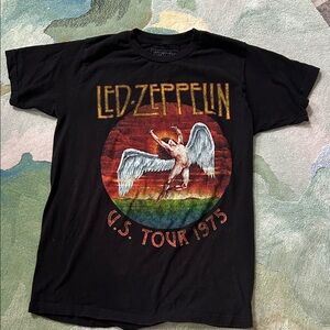 Led Zeppelin U.S. Tour 1975 Black T-Shirt